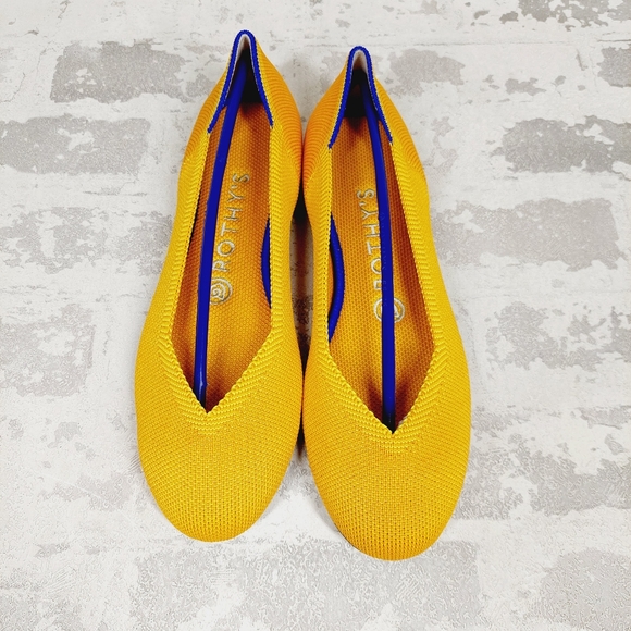 New Rothy's The Flat Yellow Knit Round Toe Slip On Loafers W749 - Picture 5 of 8